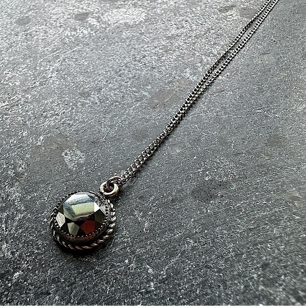 Beautiful Vintage Danecraft Hematite stone Sterling Silver 925 Necklace